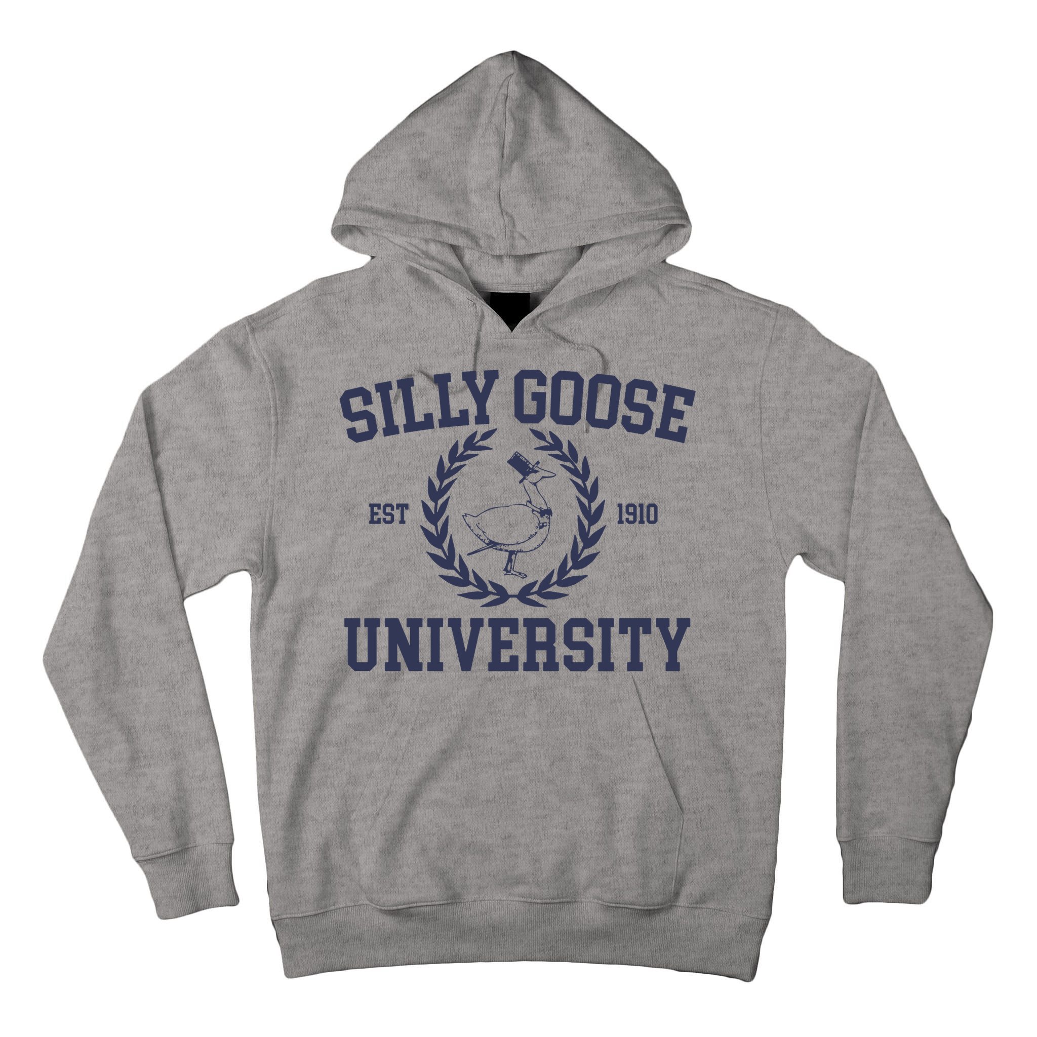 Silly Goose University Funny Silly Goose Meme Bird Lover Tall Hoodie