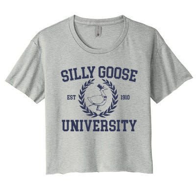 Silly Goose University Funny Silly Goose Meme Bird Lover Crop Top