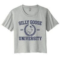 Silly Goose University Funny Silly Goose Meme Bird Lover Women's Crop Top Tee
