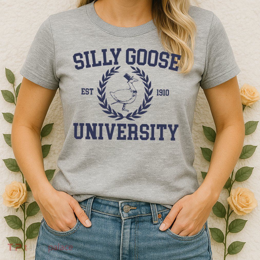 Silly Goose University Funny Silly Goose Meme Bird Lover Womens T-Shirt