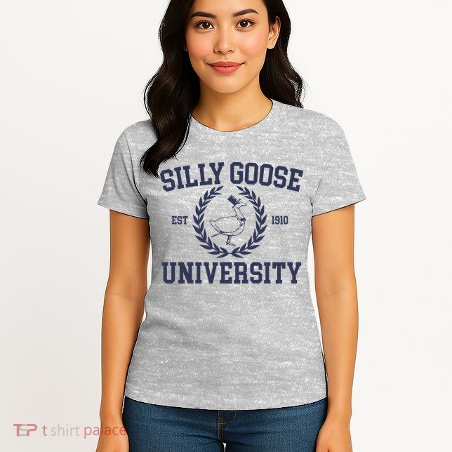 Silly Goose University Funny Silly Goose Meme Bird Lover Womens T-Shirt