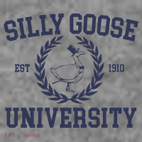 Silly Goose University Funny Silly Goose Meme Bird Lover Womens T-Shirt