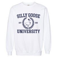 Silly Goose University Funny Silly Goose Meme Bird Lover Garment-Dyed Sweatshirt