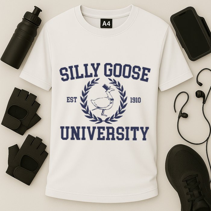 Silly Goose University Funny Silly Goose Meme Bird Lover Performance Shirt