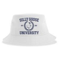 Silly Goose University Funny Silly Goose Meme Bird Lover Sustainable Bucket Hat