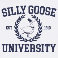 Silly Goose University Funny Silly Goose Meme Bird Lover Button