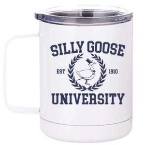 Silly Goose University Funny Silly Goose Meme Bird Lover 12 oz Stainless Steel Tumbler Cup