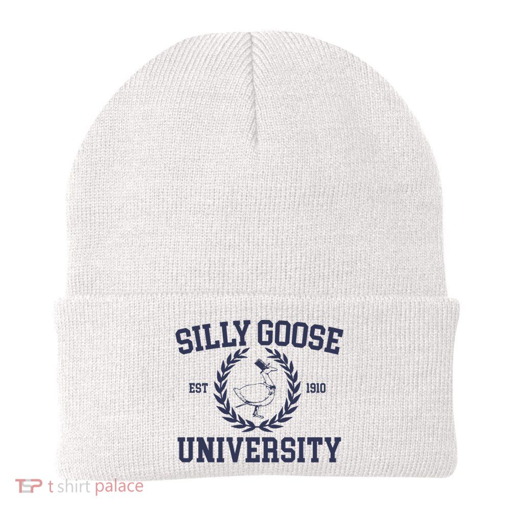 Silly Goose University Funny Silly Goose Meme Bird Lover Beanie