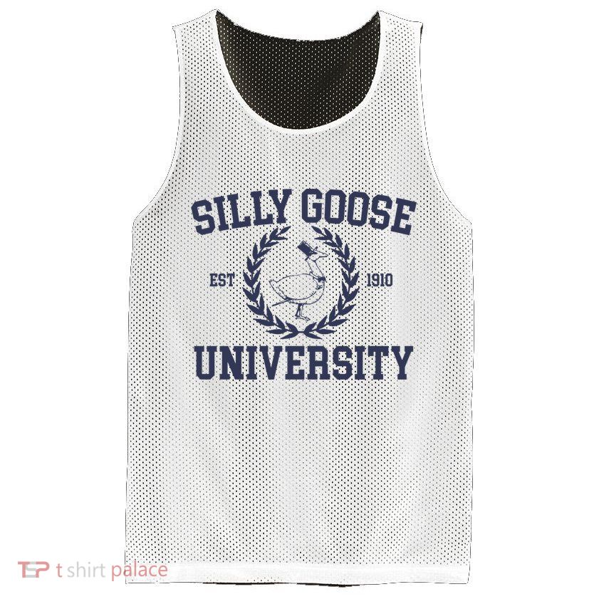 Silly Goose University Funny Silly Goose Meme Bird Lover Mesh Reversible Basketball Jersey Tank