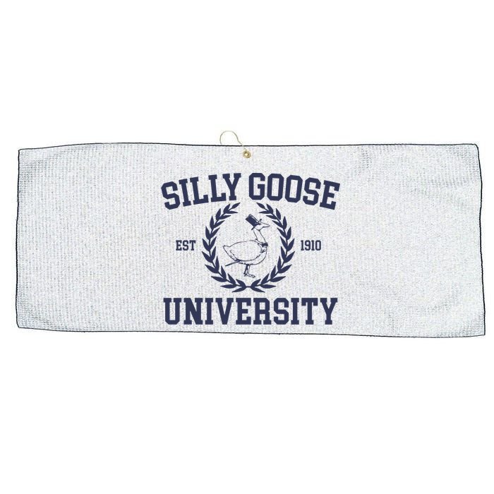 Silly Goose University Funny Silly Goose Meme Bird Lover Large Microfiber Waffle Golf Towel