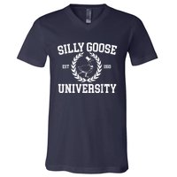 Silly Goose University Silly Goose Meme Costume V-Neck T-Shirt