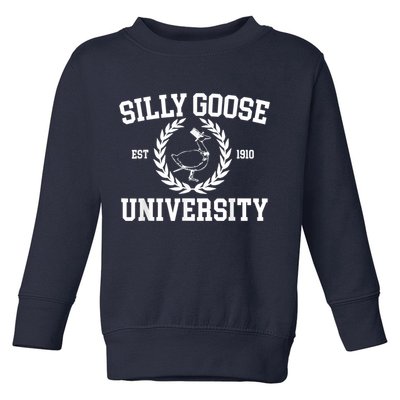 Silly Goose University Silly Goose Meme Costume Toddler Sweatshirt