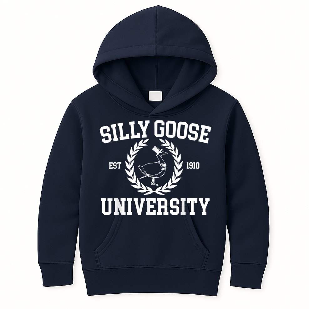 Silly Goose University Silly Goose Meme Costume Kids Hoodie