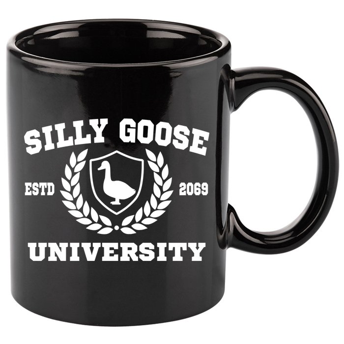 Silly Goose University Funny Meme School Bird 11oz C Handle Ceramic Mug
