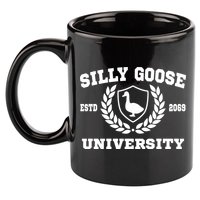 Silly Goose University Funny Meme School Bird 11oz C Handle Ceramic Mug