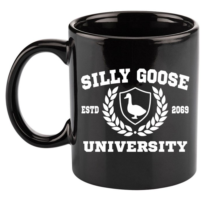 Silly Goose University Funny Meme School Bird 11oz C Handle Ceramic Mug
