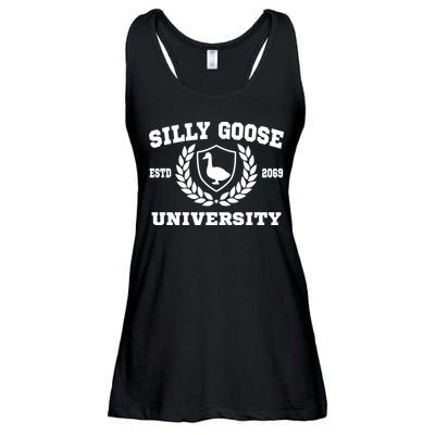 Silly Goose University Funny Meme School Bird Ladies Essential Flowy Tank