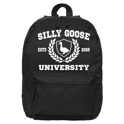 Silly Goose University Funny Meme School Bird 16 in Basic Backpack