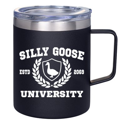 Silly Goose University Funny Meme School Bird 12oz Stainless Steel Coffee Mug