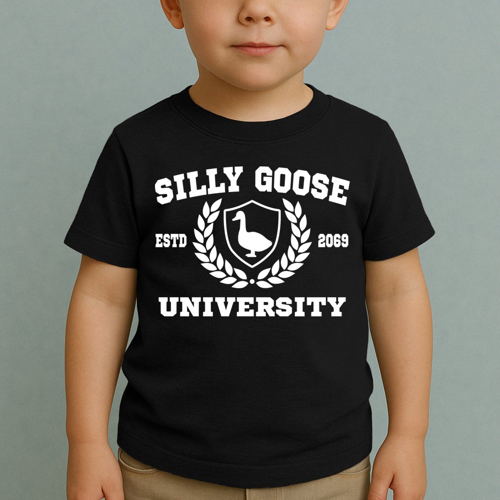Silly Goose University Funny Meme School Bird Toddler T-Shirt