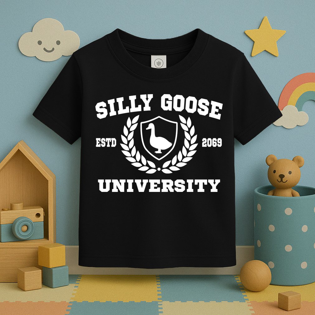 Silly Goose University Funny Meme School Bird Toddler T-Shirt