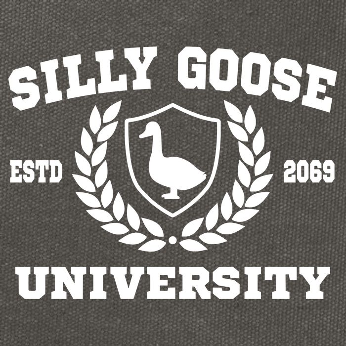 Silly Goose University Funny Meme School Bird Cotton Canvas Backpack