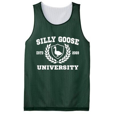 Silly Goose University Funny Meme School Bird Mesh Reversible Basketball Jersey Tank