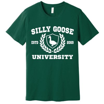 Silly Goose University Funny Meme School Bird Premium T-Shirt