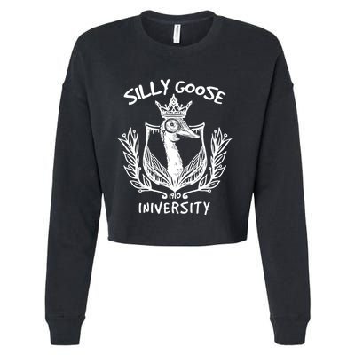 Silly Goose University Womens Silly Goose Meme Costume Cropped Pullover Crew