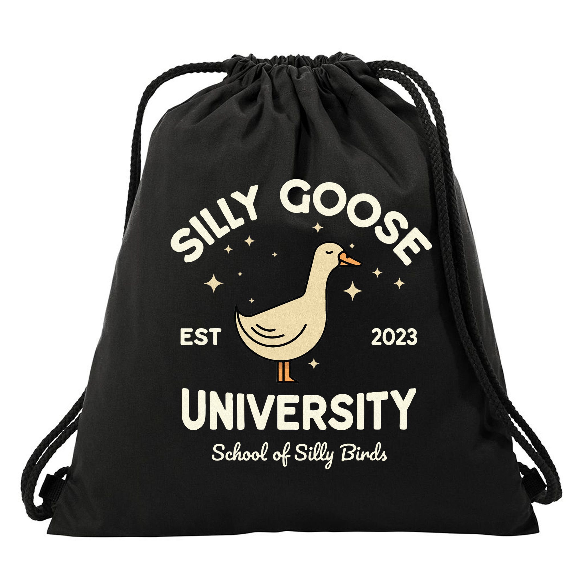 Silly Goose University School Of Silly Birds Sweatshirt Drawstring Bag