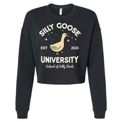 Silly Goose University School Of Silly Birds Sweatshirt Cropped Pullover Crew