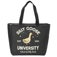 Silly Goose University School Of Silly Birds Sweatshirt Zip Tote Bag