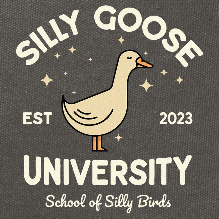 Silly Goose University School Of Silly Birds Sweatshirt Cotton Canvas Backpack