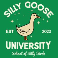 Silly Goose University School Of Silly Birds Sweatshirt Button
