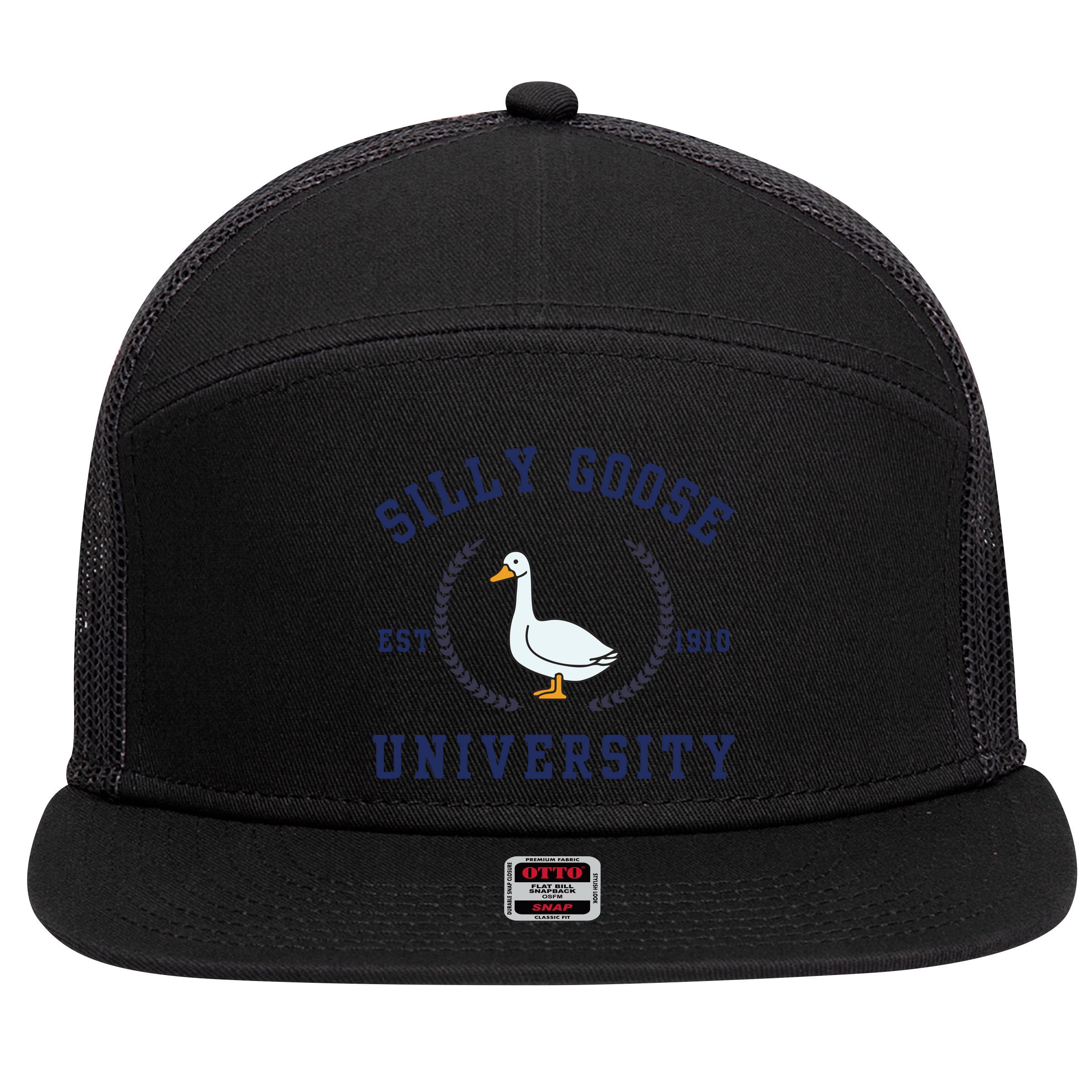 Silly Goose University 7 Panel Mesh Trucker Snapback Hat