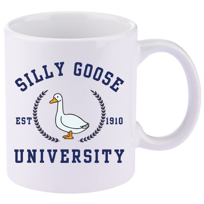 Silly Goose University 11oz C Handle Ceramic Mug