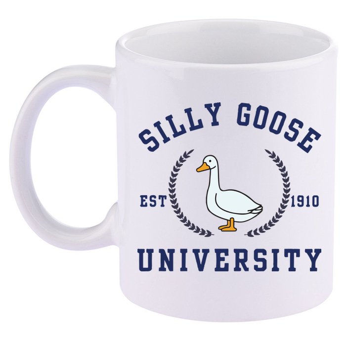 Silly Goose University 11oz C Handle Ceramic Mug