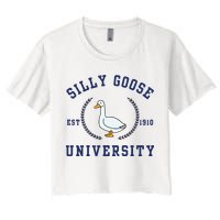 Silly Goose University Women's Crop Top Tee
