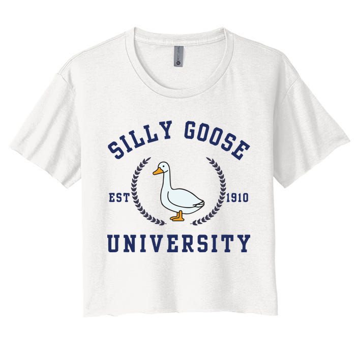Silly Goose University Women's Crop Top Tee