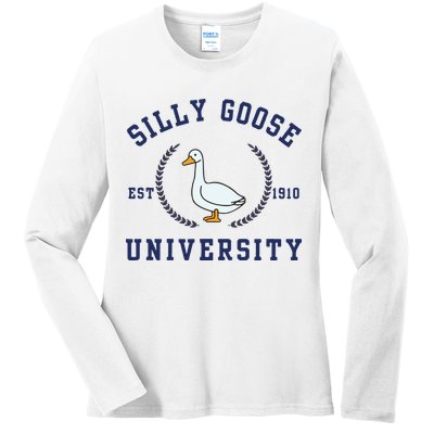 Silly Goose University Ladies Long Sleeve Shirt
