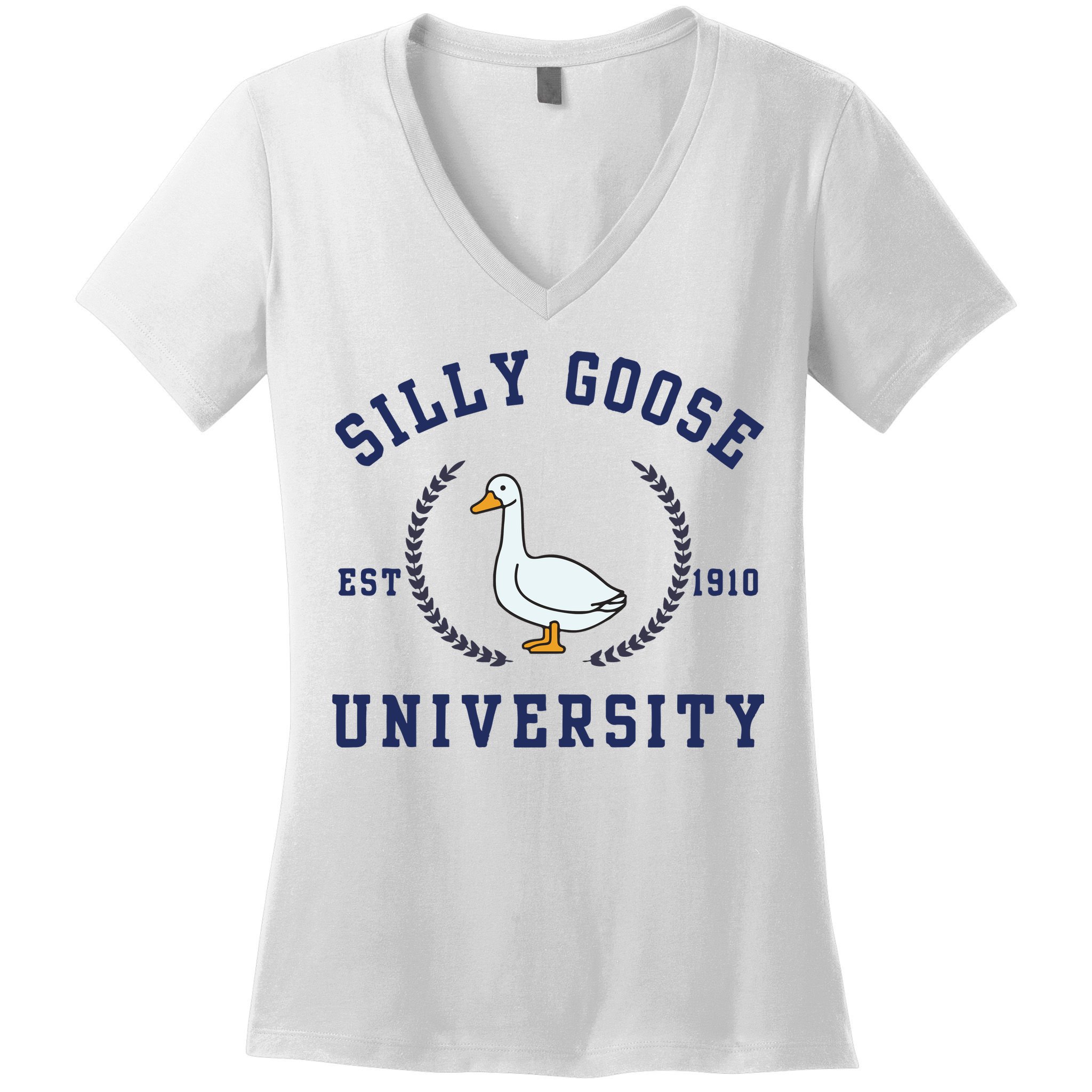 Silly Goose University Women's V-Neck T-Shirt