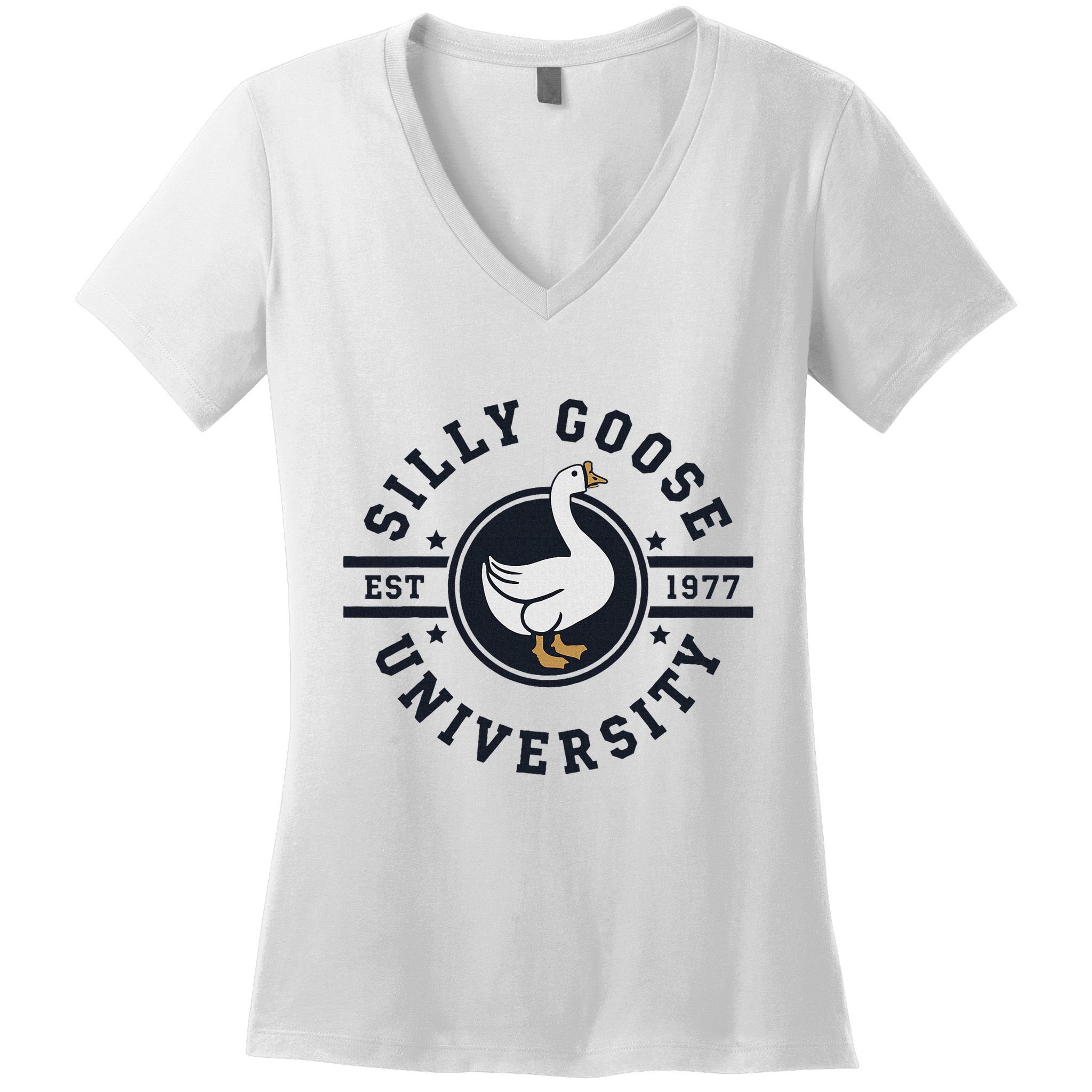 Silly Goose U.N.I.V.E.R.S.I.T.Y Women's V-Neck T-Shirt