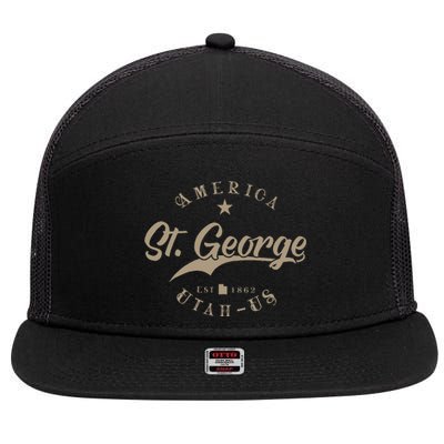 St. George Ut Utah 7 Panel Mesh Trucker Snapback Hat