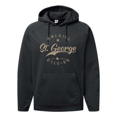 St. George Ut Utah Performance Fleece Hoodie