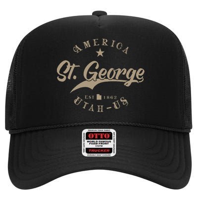 St. George Ut Utah High Crown Mesh Back Trucker Hat