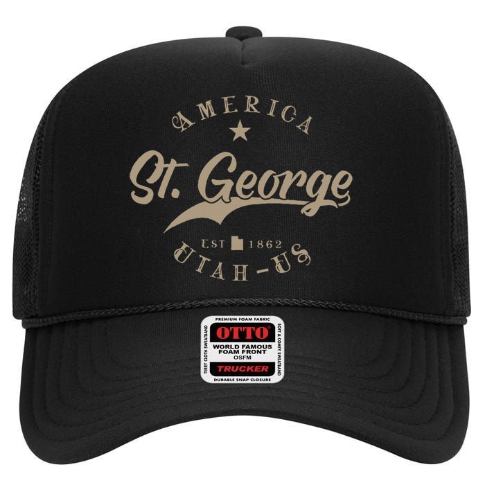 St. George Ut Utah High Crown Mesh Back Trucker Hat