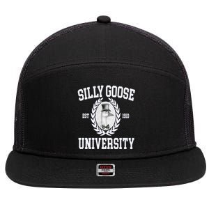 Silly Goose University Silly Goose Meme Costume 7 Panel Mesh Trucker Snapback Hat