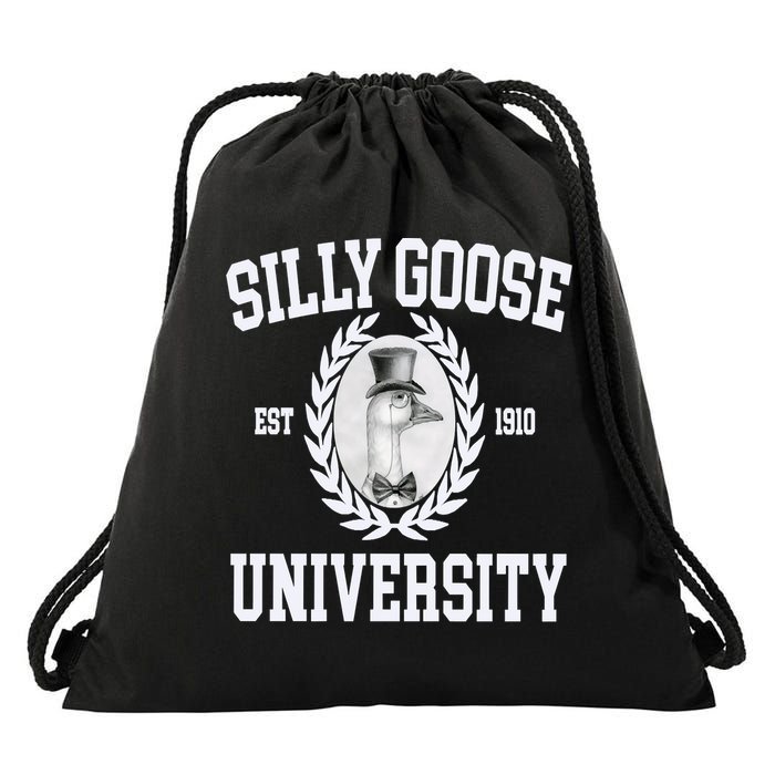 Silly Goose University Silly Goose Meme Costume Drawstring Bag