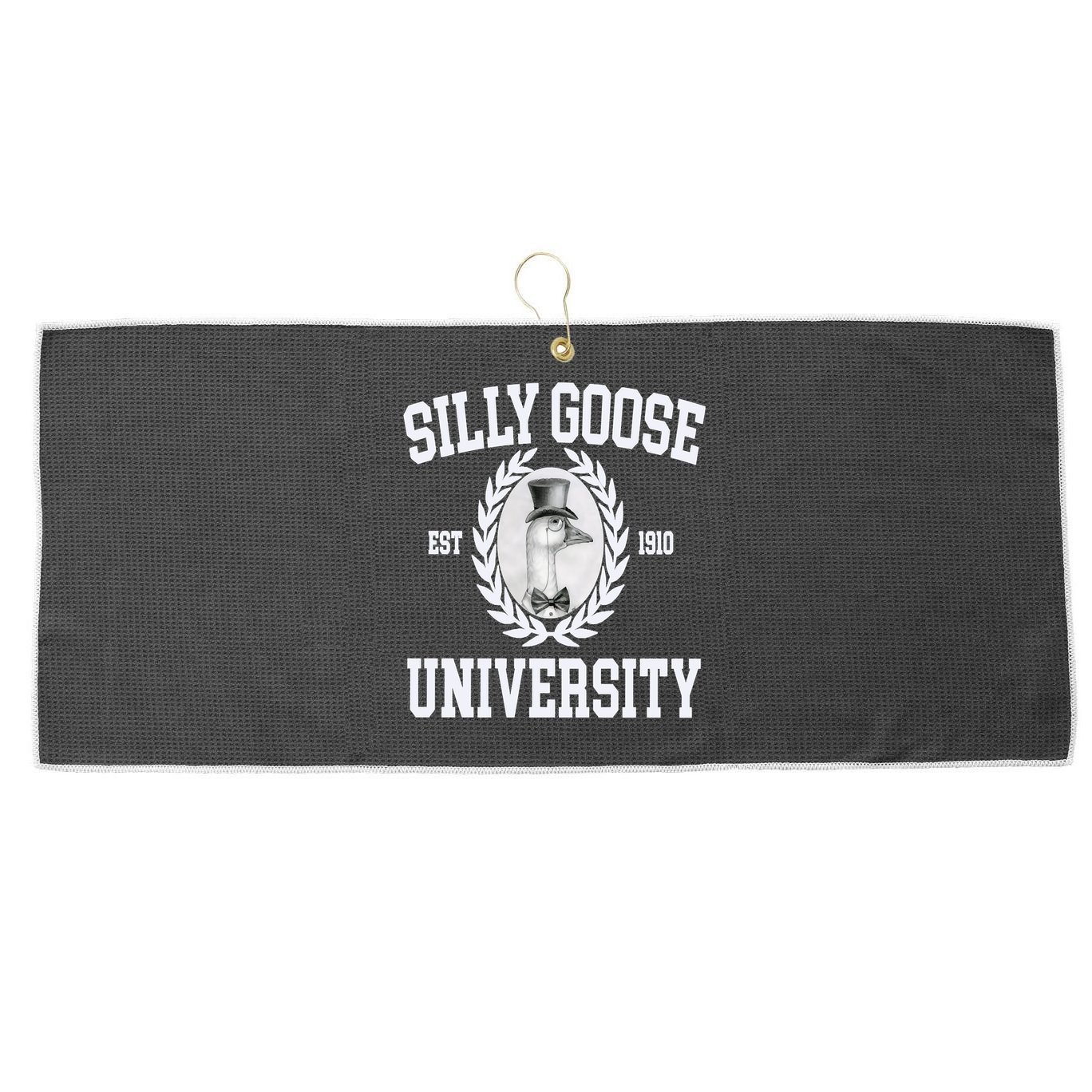 Silly Goose University Silly Goose Meme Costume Large Microfiber Waffle Golf Towel