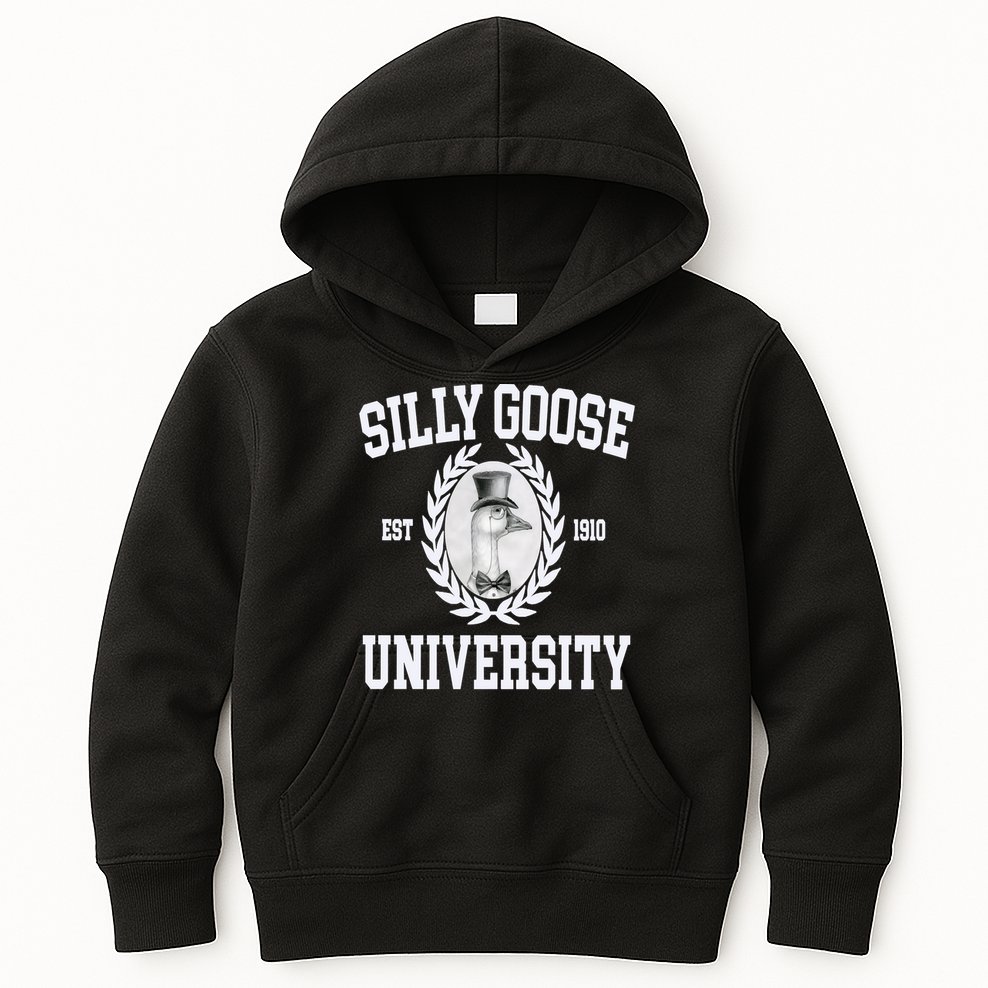 Silly Goose University Silly Goose Meme Costume Kids Hoodie